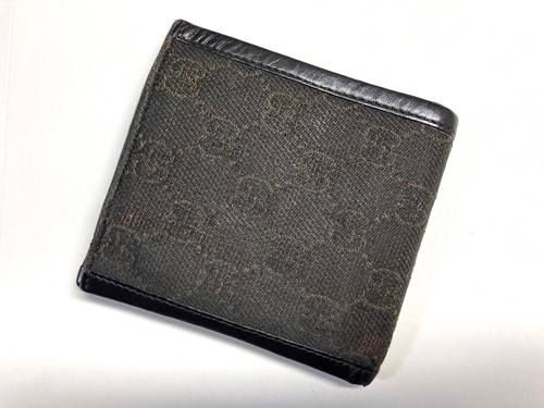 GUCCI VINTAGE STUDS GG GUCCISSIMA CANVAS LEATHER WALLET BIFOLD COIN ITALY BROWN - Picture 12 of 24