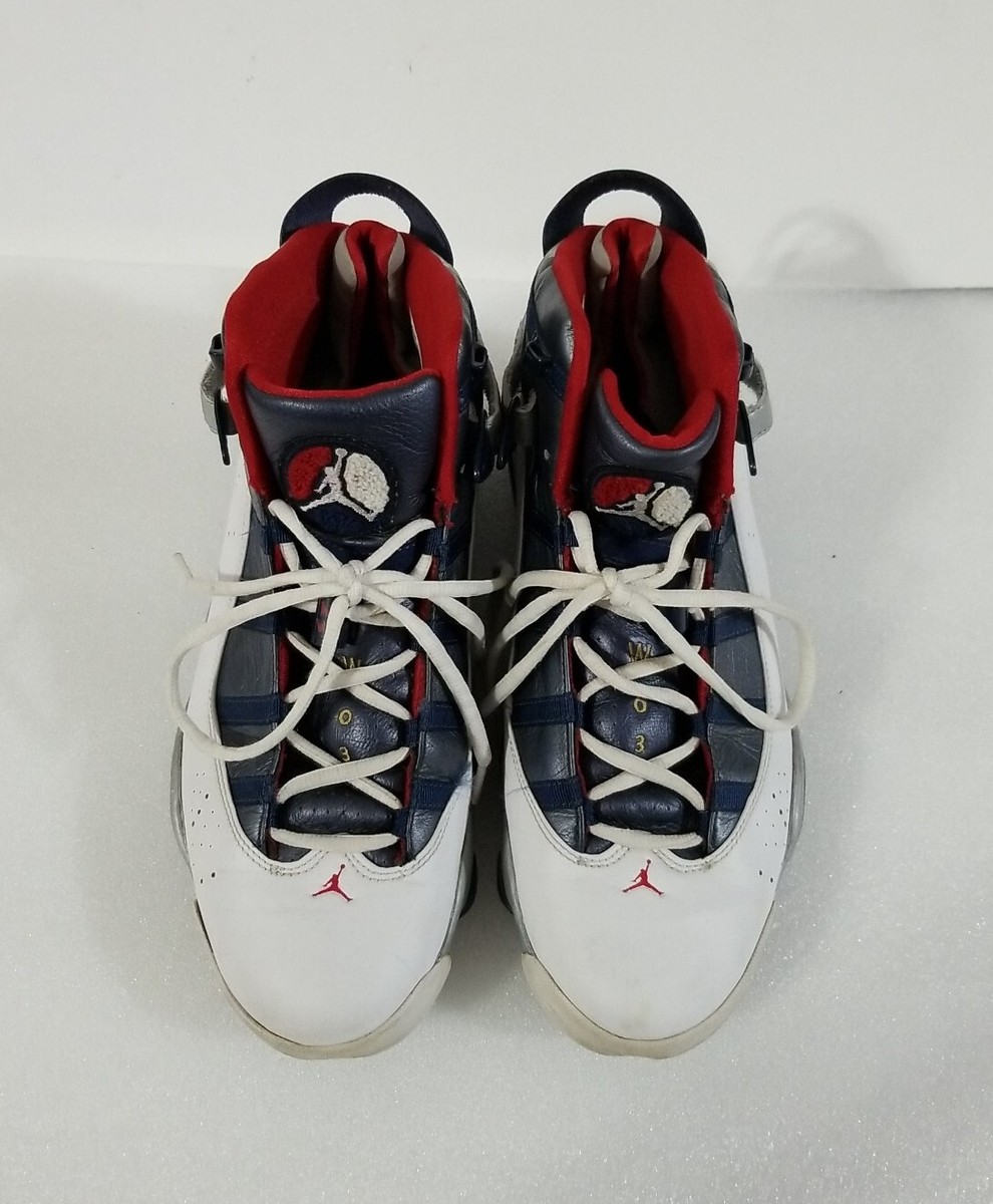 Nike Air Jordan 6 Rings Olympic White Varsity Red 322992 161 Mens Size 12
