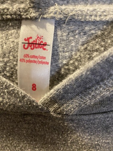 Justice Girls Long Sleeve Gray Hoodie With Big Pink Star Sz 8 Very Cute! - Picture 3 of 4
