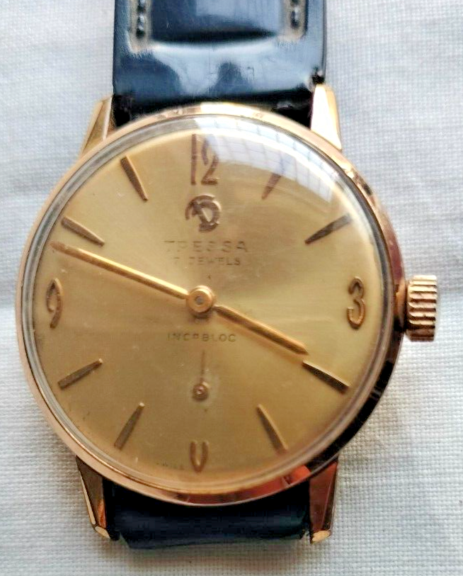 Tressa 17 Jewels incabloc golden dial Hand winding