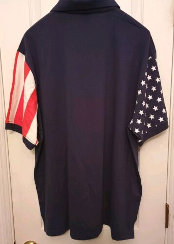 New USA Flag Short Sleeve golf polo shirt size XL patriotic July 4th - Picture 8 of 8