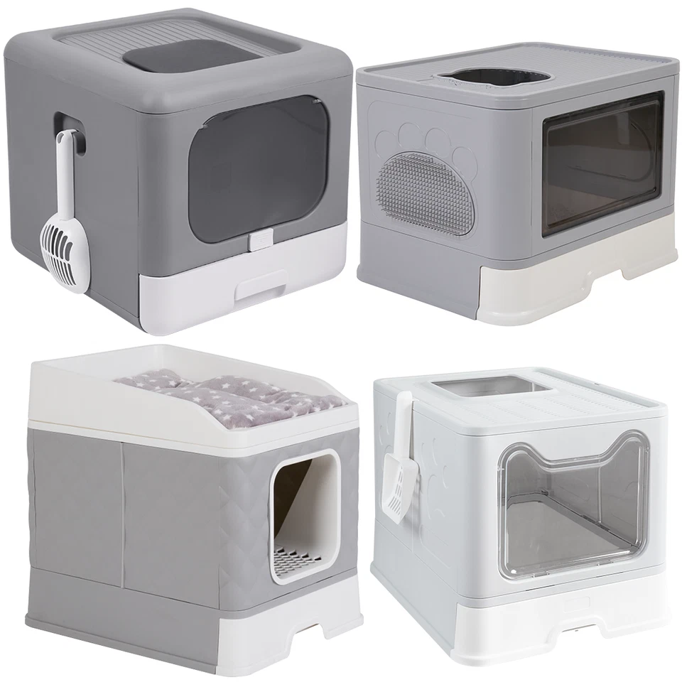 Katzenklo XXL mit Haube Schaufel Katzentoilette Jumbo WC hop in Mehrere Modell