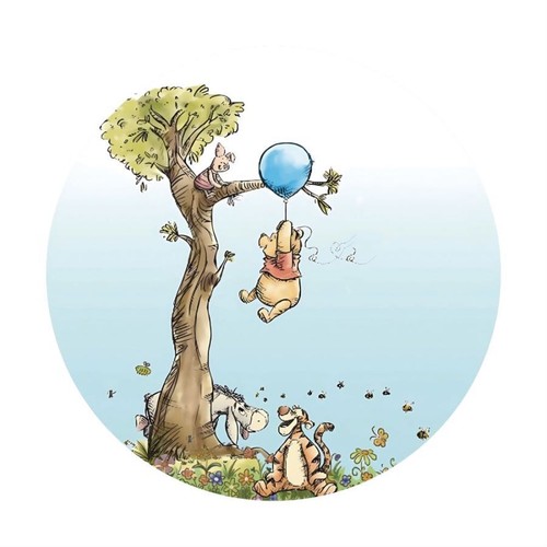 Round Winnie the Pooh Birthday Baby Shower Backdrop Photography Background Party - Bild 3 von 8