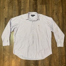 Ralph Lauren Blake mens dress shirt Blue Squares size XL 100 Cotton