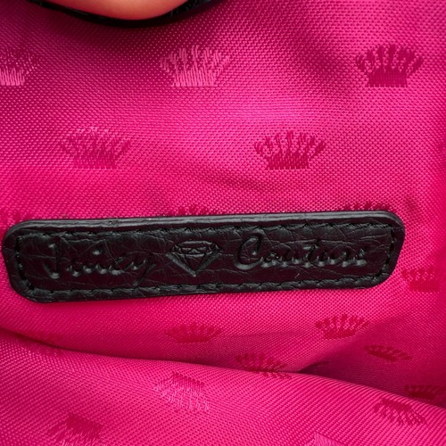 Juicy Couture Purse Crossbody Black Medium Shoulder Bag Charm Heart Y2K - Picture 9 of 15