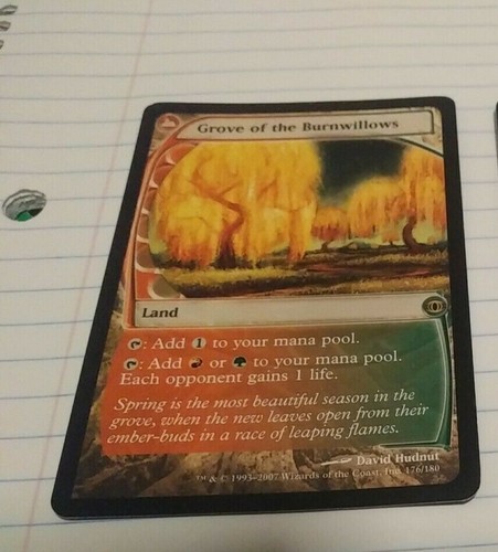 1x Grove of the Burnwillows Future Sight LP Land Rare CARD - Picture 1 of 2
