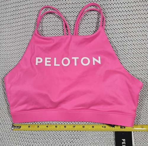 Peloton Cadent High Neck Cire Strappy Elevate Sports Bra Women Sz M Pink - Picture 7 of 7