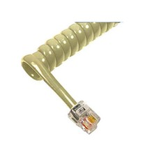 One (1) Almond Twenty-Five Foot Long Telephone Handset Coil Cord, New