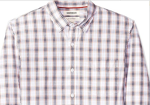 Goodthreads Men's Slim-Fit Long-Sleeve Plaid Poplin Shirt, -pink/multi plaid, L - Imagen 2 de 6