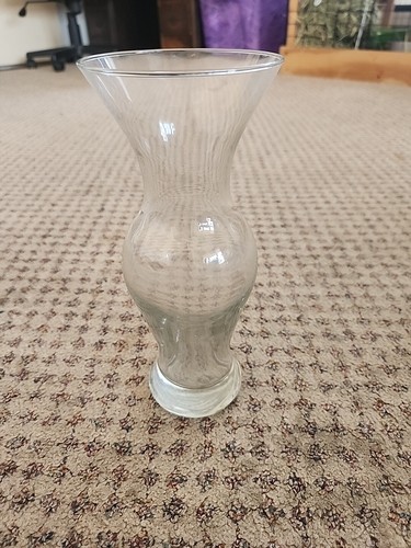 Clear Glass Bud Vase with Weighted Base - 8.5" tall