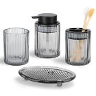 Glass Bathroom Accessories Set 4Pcs Farmhouse Bathroom Decor with Soap Dispenser