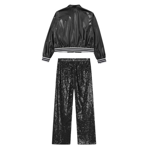 Girls Outfits Stand Collar Tracksuit School Show Dancewear Coat Costumes Jazz - Picture 26 of 63