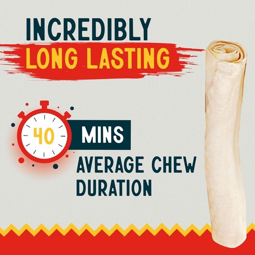 10-11" Rawhide Bones for Large Dogs, Durable USA Beefhide Dog Rawhide Chews, Ret - Picture 5 of 8