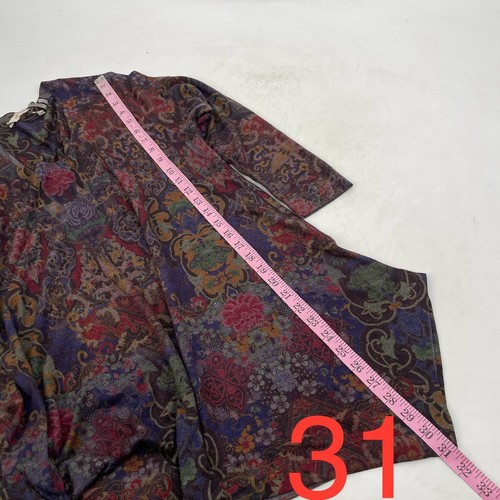 Soft Surrounding women L Poppy Field Paisley Floral Print Tunic petite black red - Picture 9 of 12