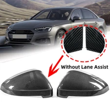 Carbon Look For Audi A4 B9 S4 A5 S5 RS5 17-25 Side Mirror Cover W/O Lane Assist