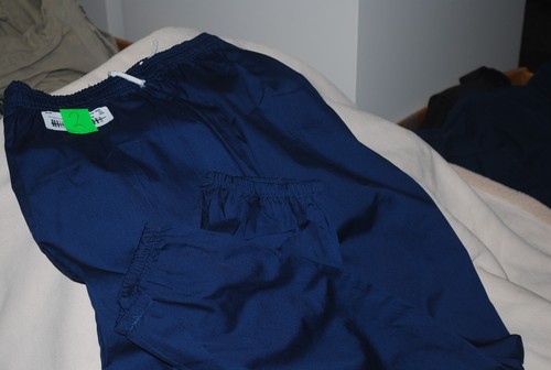 medical scrubs ladies navy fashion seal draw string 65/35 poly/cotton - Picture 1 of 3