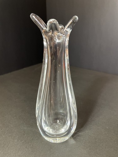 SEVRES Frankreich kleine 6" KRISTALL geschwungene 4 Finger Rand Knospe Vase gemarkt - Bild 2 von 14