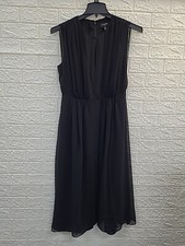 New Banana Republic Georgette Sleeveless Black Midi Dress Size Small