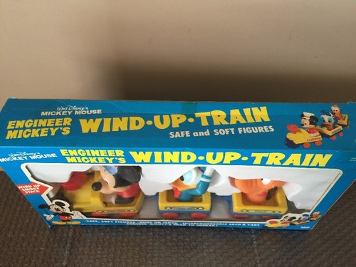 Walt Disney Mickey Mouse Vintage ILLCO Wind Up Train Kids Toys Brand New - Picture 5 of 12