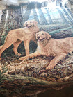 "Two Goldens" Labrador Golden Retriever Tapestry Wall Hanging Linda Picken 66x56