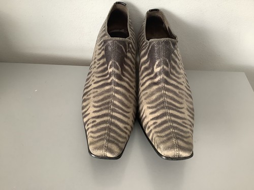 Gabor Wenda Shoes Heels Size 6.5 Animal Print Pattern Zebra Grey Beige - Picture 3 of 12