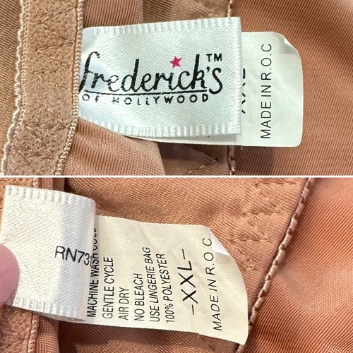 Vintage Frederick’s of Hollywood 90s Stretch Satin Sheer Panel Floral Panty XXL - Bild 3 von 10