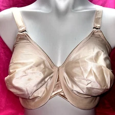Vtg BALI Self Indulgence Size 36DDD Nude Shine Satin Wire Bra