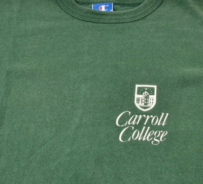 Vintage Carroll College Champion Made in USA NCAA Football 90s 