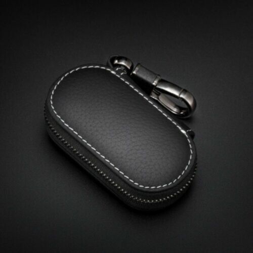 Rindsleder Schlüsselanhänger Autoschlüssel Tasche Lanyards für Fiat Schwarze - Bild 2 von 6