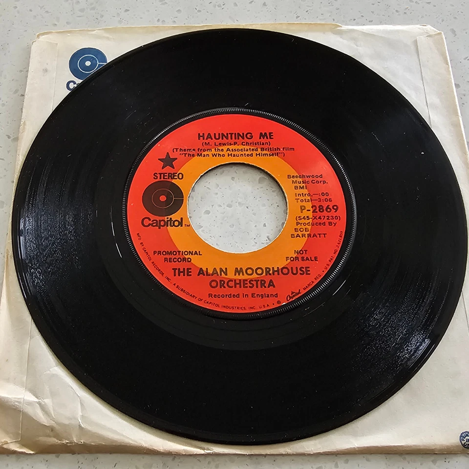 The Alan Moorhouse Orchestra - Haunting Me - 1970 Film Soundtrack US Promo 7" - Image 3 of 4