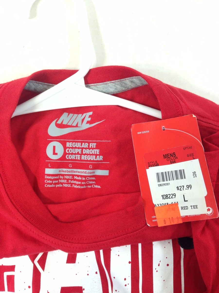 new NIKE 633048-644 BAD THINGS TEE RED MEN SIZE L *** | eBay