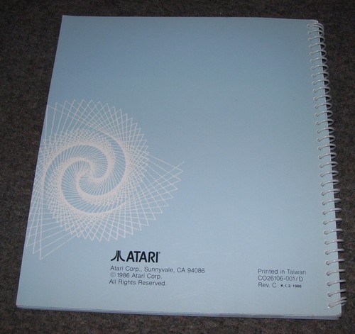 Atari 520 1040 ST Mega Ordinateur 1986 Manuel Sourcebook Logo Atari CO26106-001 - Photo 2/2