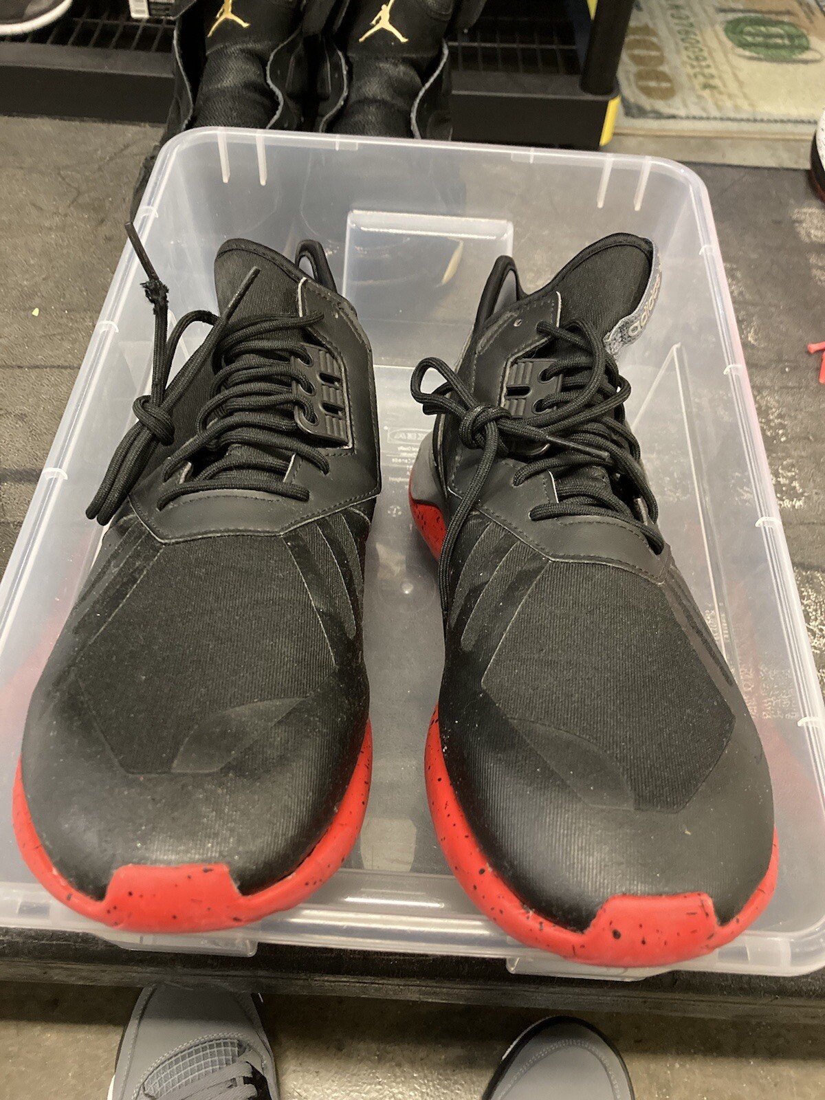 Adidas Black Red Grey Running Size 11.5 - image 3