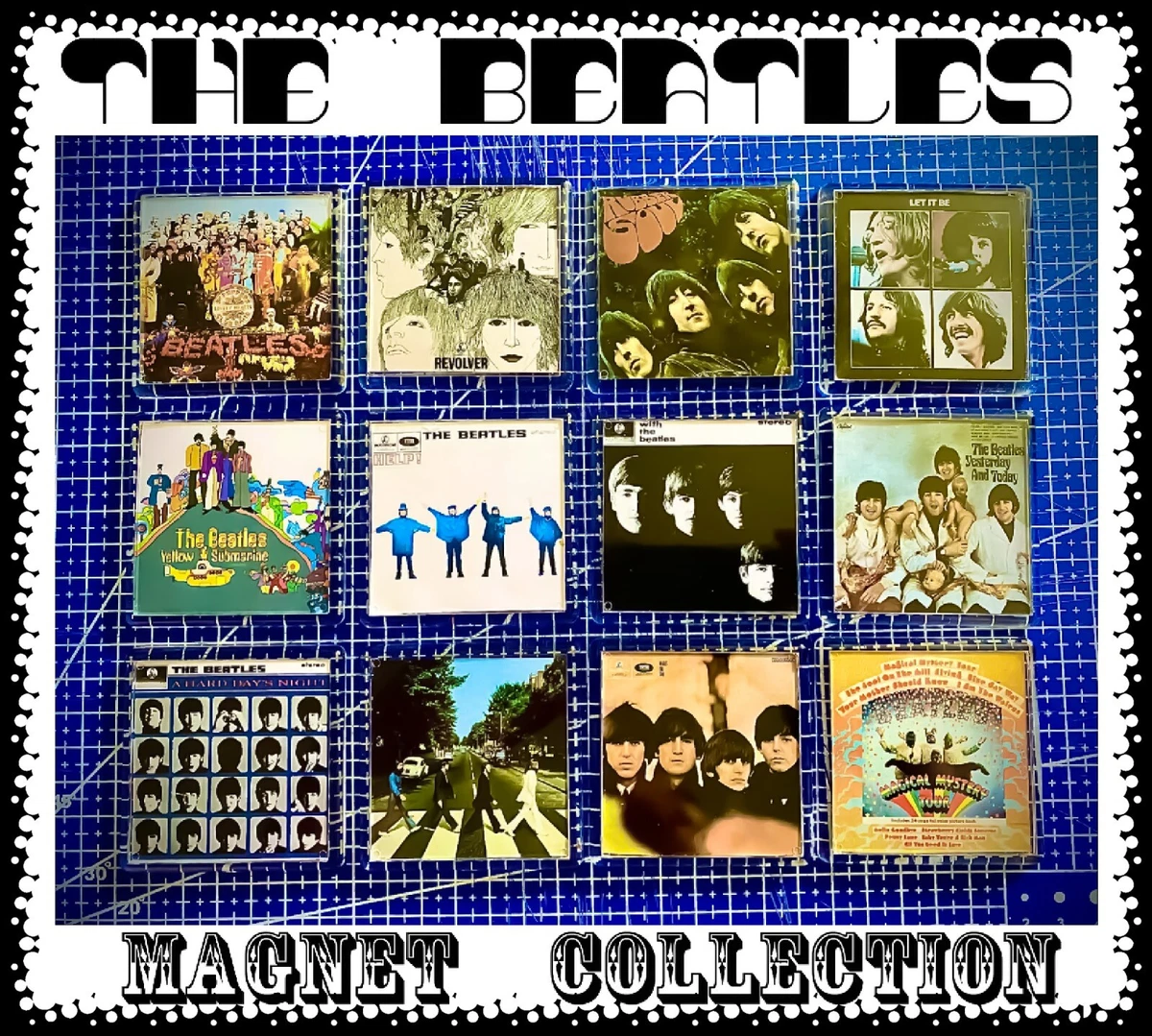 Set Di Magneti The Beatles Classic Icons: 9 Pezzi Per Frigorifero, Collezione Iconica