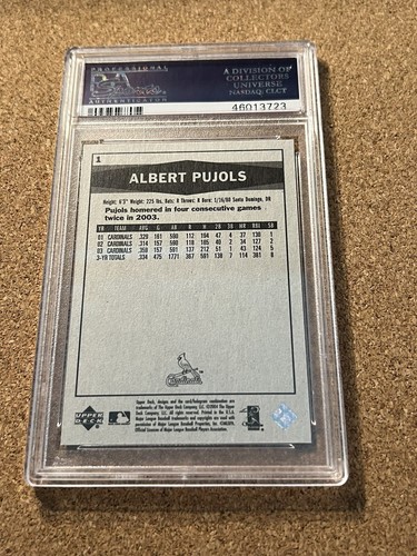 2004 UPPER DECK VINTAGE #1 ALBERT PUJOLS PSA 10 Gem Mint St. Louis Cardinals - Picture 3 of 4