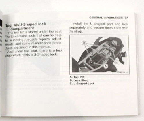 Genuine 2006 Kawasaki ER-6f / ER-6f ABS / English Owners Manual 999861293 - Picture 14 of 16