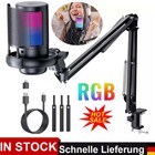 Gaming Mikrofon PC RGB mit Arm für Streaming Podcast Studio USB Microphone Set