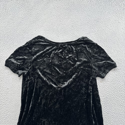 Spring + Mercer Velvet Legging Tee Womens Sz M Black Tunic T-Shirt Short Sleeve - Picture 8 of 10