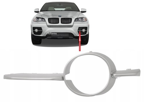 LEFT FRONT LOWER FOG LIGHT CHROME ROUND TRIM FITS BMW X6 E71 2008-2014 - Picture 1 of 3