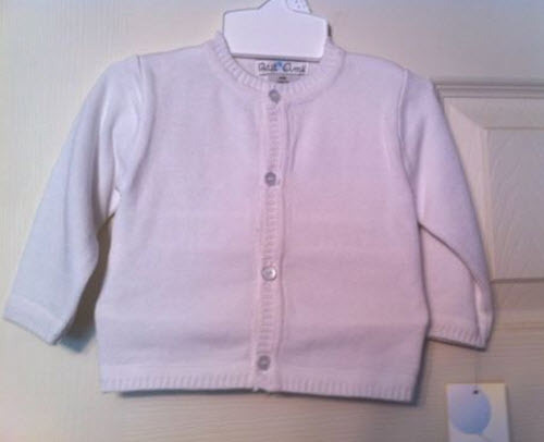 White Cardigan Unisex Sweater Boys and Girls Size 4, 5, 6 & 6X NWT Petit Ami - Picture 2 of 6