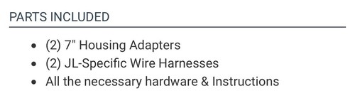 JW Speaker 8700 7” Headlight Mounting Kit 18-22 Jeep Wrangler Gladiator (#0125G) - Picture 9 of 11