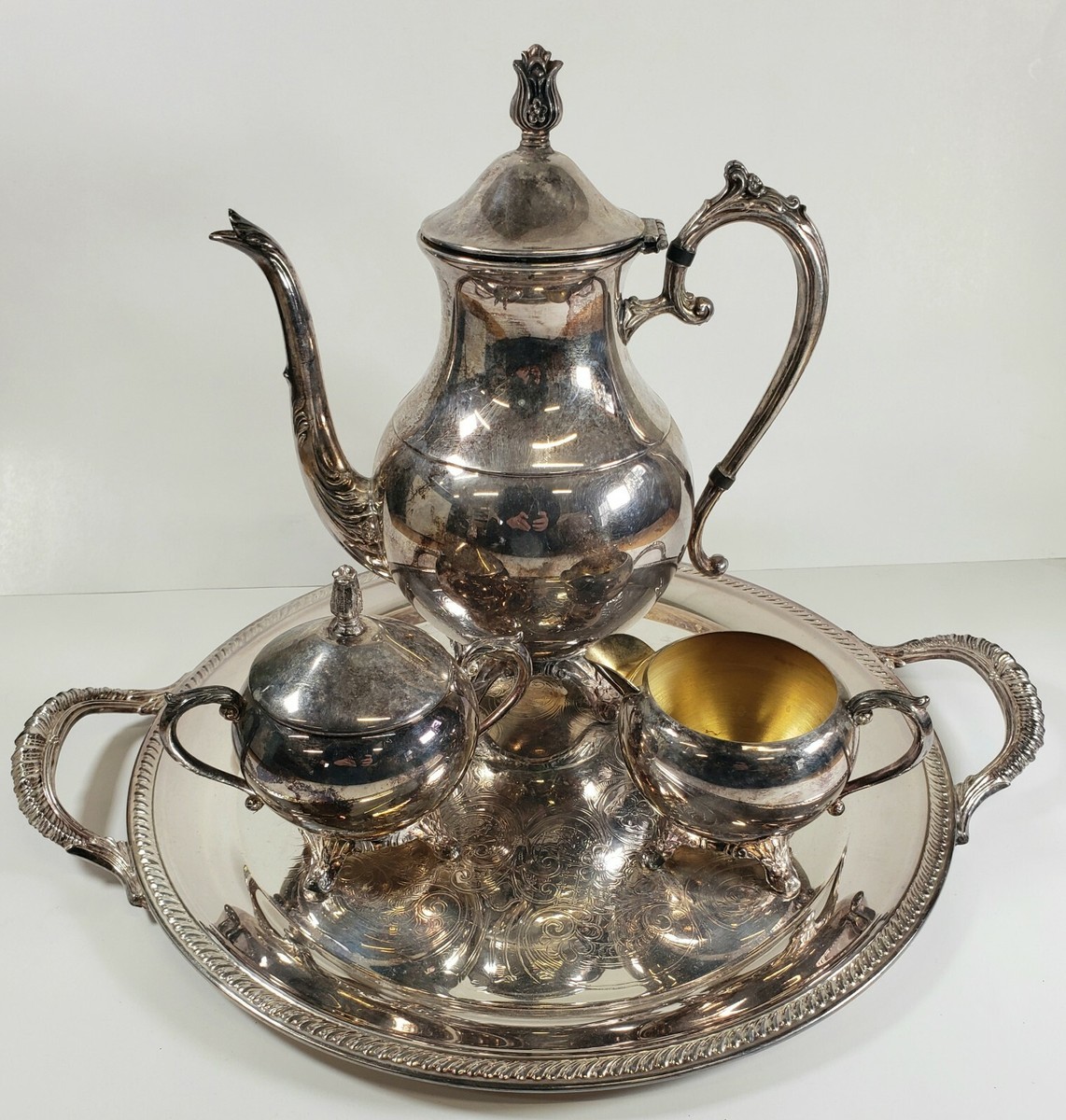 Vintage F.B. Rogers Silver Co Silverplate 1883 4-piece Tea