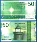 Norway 50 Kroner 2017 UNC Lighthouse Penguin Norges Free Shipping Worldwide