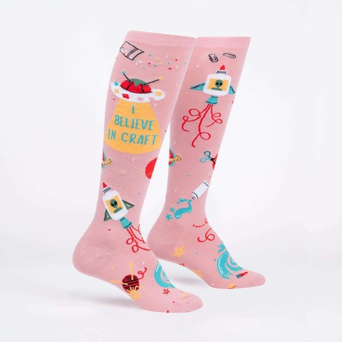 I Believe in Craft Women's Knee High Socks Size 9-11 Sock It To Me Fashion New - Picture 1 of 3