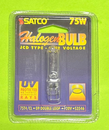 SATCO S3546 75W 120V 75 WATT HALOGN G9 DOUBLE LOOP BASE LIGHT BULB - Picture 1 of 2