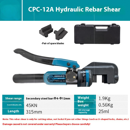 Quick Hydraulic Rebar Cutter CPC-12-16-22A Hydraulic Scissors Rebar Cutter - Picture 10 of 12