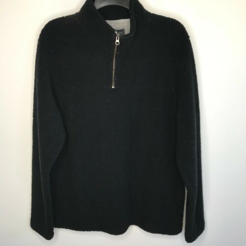 WALLIN & BROS Herren Quarter Zip Langarm Pullover Sweater hoher Kragen schwarz M - Bild 2 von 9