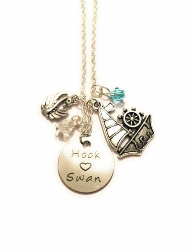 Collana Hook Emma Swan Once Upon A Time C'era una Volta Cigno Jolly Roger love - Picture 1 of 2