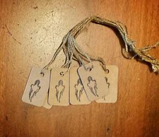 SET of 6 Mini Primitive Halloween Ghost Hang Tags