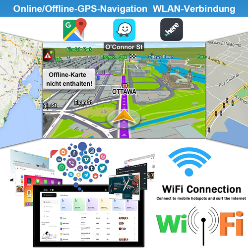 4+64GB 7" Android 13.0 Touchscreen Apple Carplay GPS Navi Autoradio SWC RDS Wifi - Foto 6 di 14